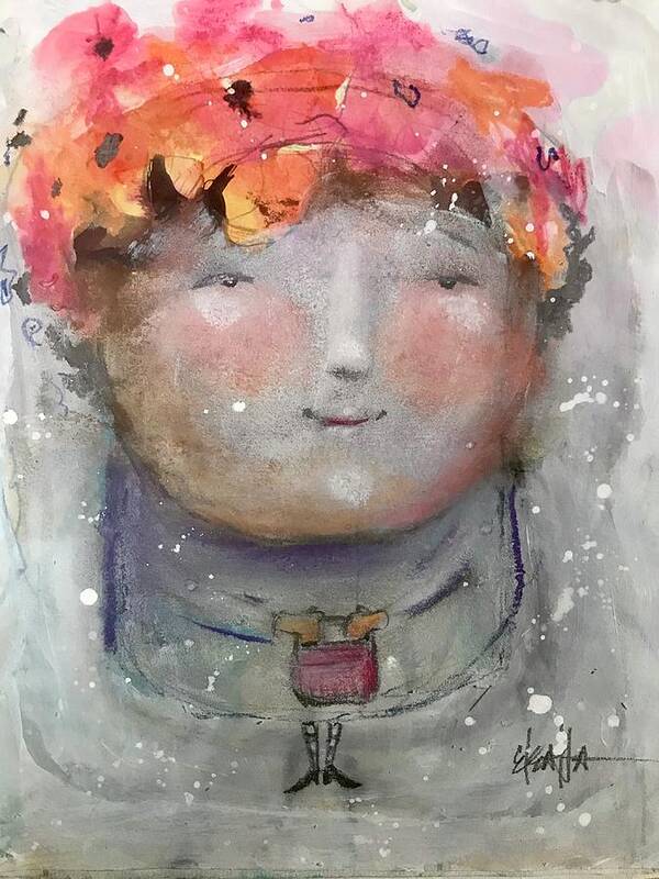 Unique Whimsical Art Art Print featuring the mixed media All Will Be Well by Eleatta Diver