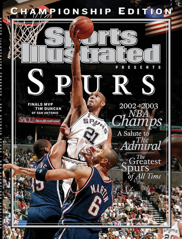 Kenyon Martin Art Print featuring the photograph San Antonio Spurs Tim Duncan, 2003 Nba Finals Sports Illustrated Cover by Sports Illustrated