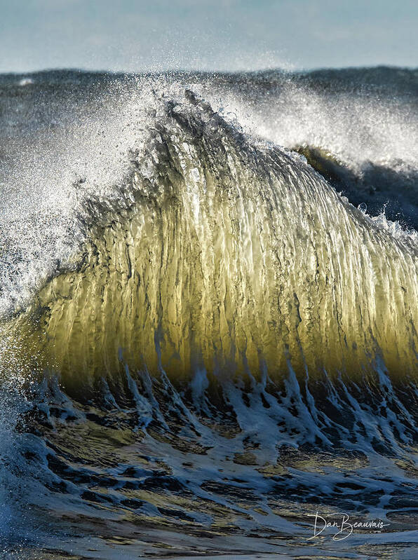 Wave Art Print featuring the photograph Wave Collision 5084 by Dan Beauvais