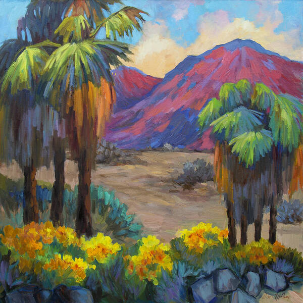 Palm Springs Art Print featuring the painting Indian Canyon in Spring by Diane McClary