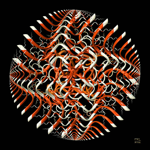 Abstract Art Print featuring the digital art Orderly Entanglement by Manny Lorenzo