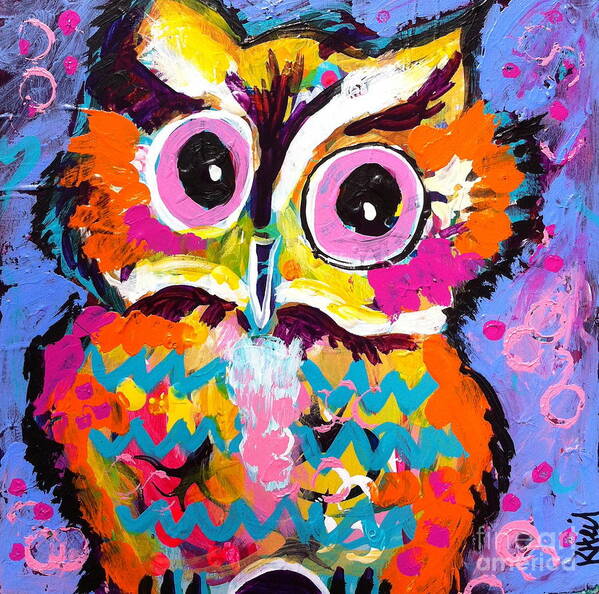 Owl Art Print featuring the painting Ziggy the Great Horned Owl by Kim Heil