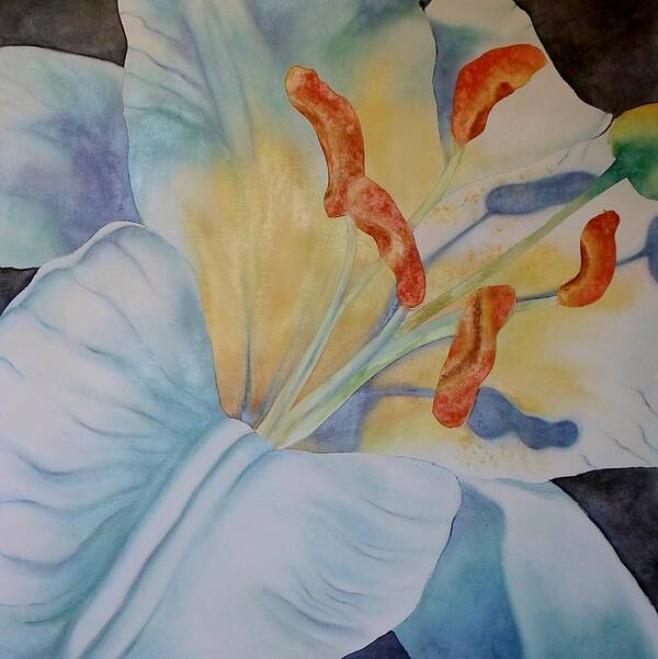 White Art Print featuring the painting Another Liliy by Catherine JN Christopher