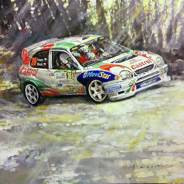Shevchukart Art Print featuring the painting 1997-1999 Toyota Carolla WRC by Yuriy Shevchuk