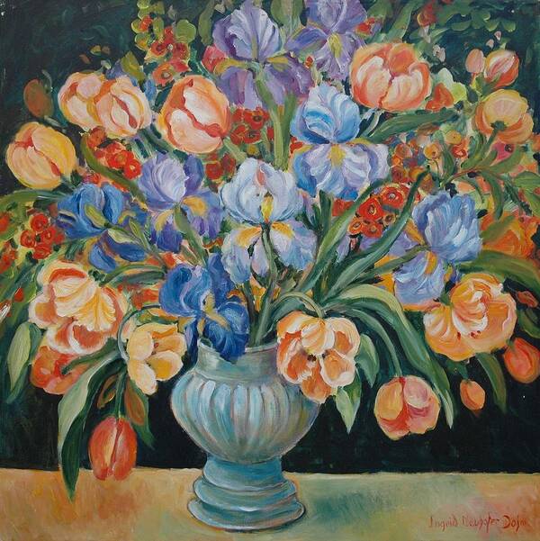 Still Life Art Print featuring the painting Tulips #2 by Ingrid Dohm