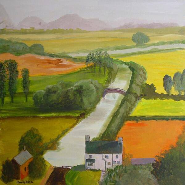 Landscape Art Print featuring the painting English Canal by Blake Originals - Marjorie and Beverly