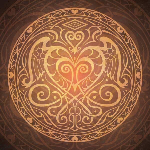 Mandala Art Print featuring the digital art Heart of Wisdom Mandala by Cristina McAllister