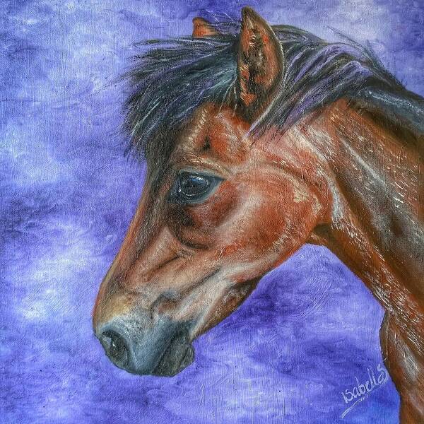 Horse Art Print featuring the painting Portrait of a Pony by Abbie Shores