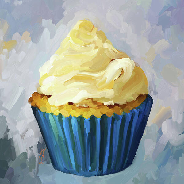 Vanilla Art Print featuring the painting Vanilla Cupcake by Jai Johnson