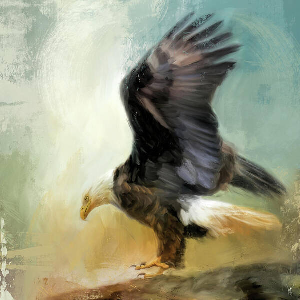 Colorful Art Print featuring the painting Dance Of The Bald Eagle by Jai Johnson