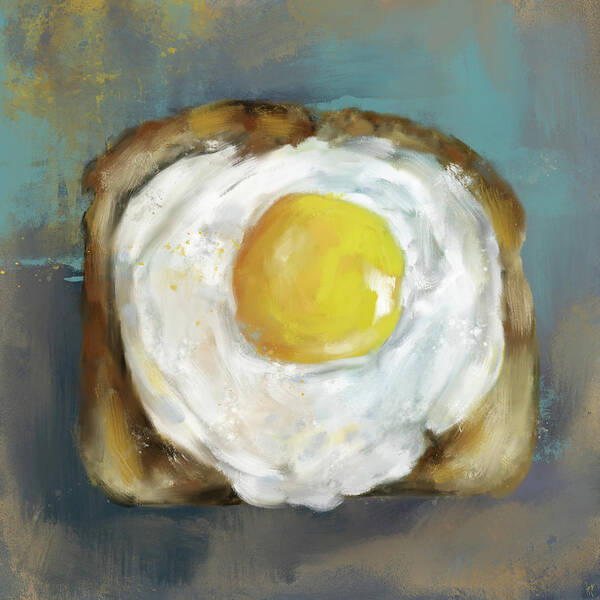 Egg Art Print featuring the painting Egg On Toast by Jai Johnson