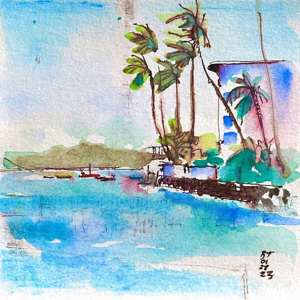 Hawaii Art Print featuring the painting Gold Coast Oahu by Robert Tema