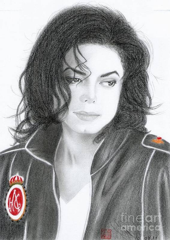 Greeting Cards Art Print featuring the drawing Michael Jackson #Eighteen by Eliza Lo