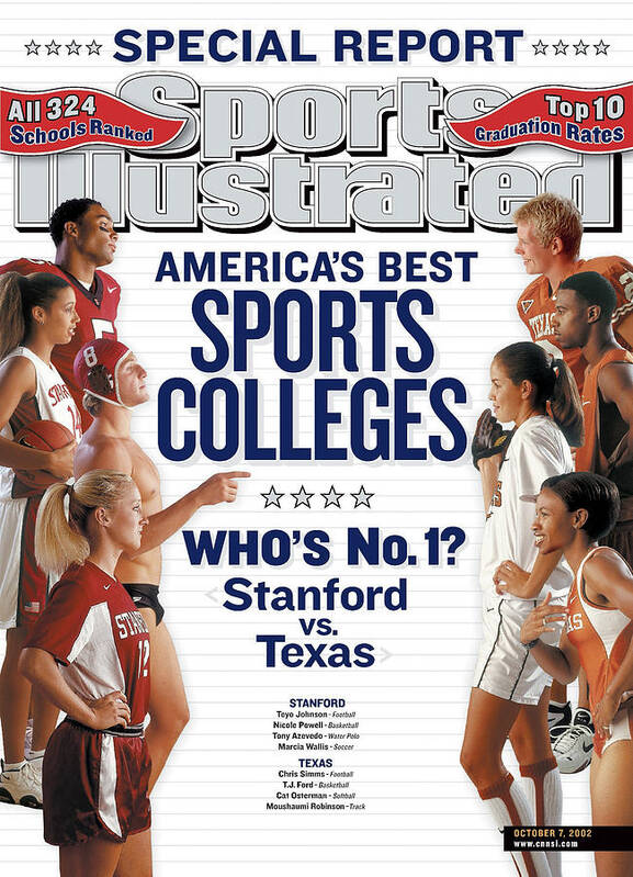 Magazine Cover Art Print featuring the photograph Americas Best Sports Colleges Whos No. 1 Stanford Vs Texas Sports Illustrated Cover by Sports Illustrated