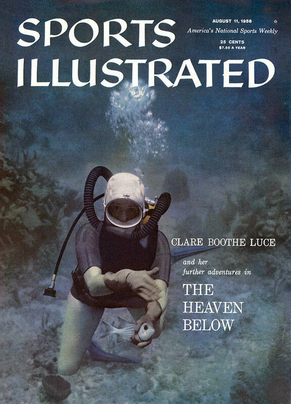 Magazine Cover Art Print featuring the photograph Clare Boothe Luce, Scuba Diving Sports Illustrated Cover by Sports Illustrated