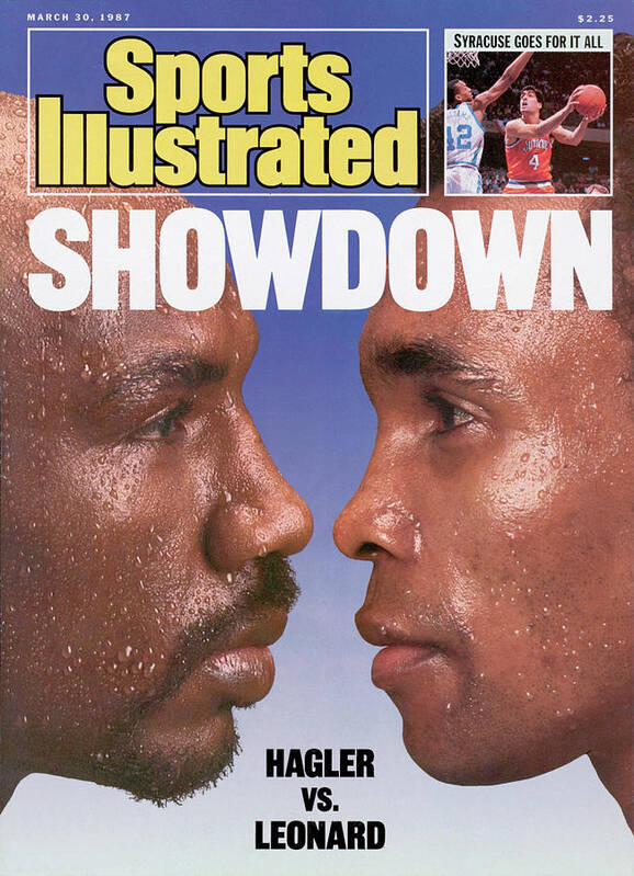 Magazine Cover Art Print featuring the photograph Marvelous Marvin Hagler And Sugar Ray Leonard, 1987 Wbc Sports Illustrated Cover by Sports Illustrated