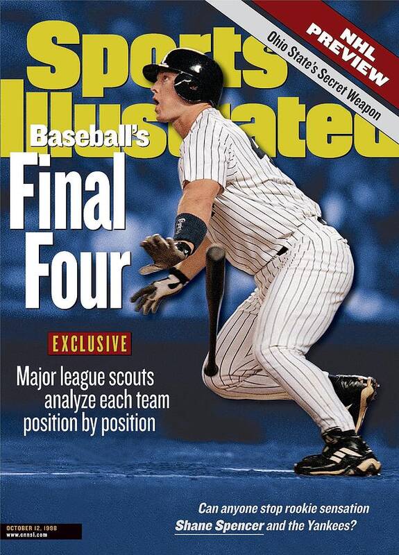 Magazine Cover Art Print featuring the photograph New York Yankees Shane Spencer, 1998 Al Division Series Sports Illustrated Cover by Sports Illustrated