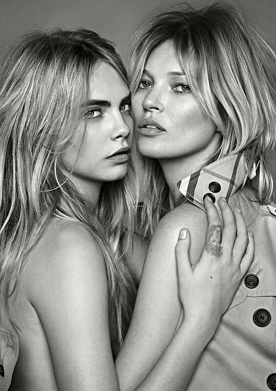 Kate Moss and Cara Delevingne Print Model Fashion Supermodel Heroin Chic by Ziggy Print
