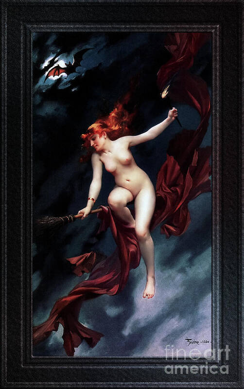 The Witches Sabbath Art Print featuring the painting The Witches Sabbath by Luis Ricardo Falero Old Masters Fine Art Reproduction by Rolando Burbon