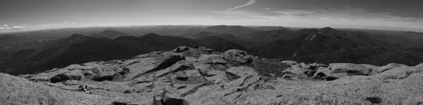 Adirondacks Art Print featuring the photograph The View North From Mount Marcy Black and White One by Joshua House