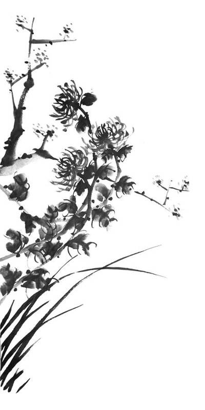 Japanese Art Print featuring the painting Chrysanthemum2 by Chang Lee