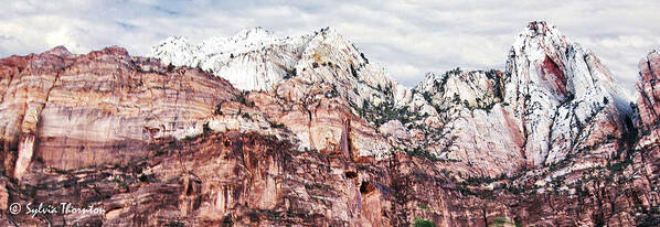 Zion Park Art Print featuring the photograph Virgins in Blue Robes #2 by Sylvia Thornton