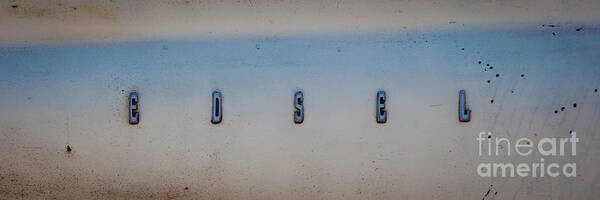 Edsel Art Print featuring the photograph Edsel Automobile Logo by T Lowry Wilson