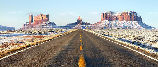 Usa Art Print featuring the photograph Road lead into Monument Valley #1 by King Wu