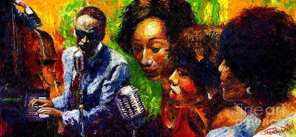 Jazz Art Print featuring the painting Jazz Ray Song by Yuriy Shevchuk