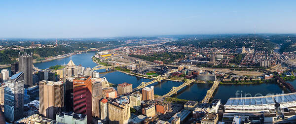 Pittsburgh Art Print featuring the photograph Pittsburgh Pennsylvania Cityscape Panoramic by Amy Cicconi