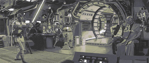 Star Wars Art Print featuring the digital art Pondering Chewie's Next Move by Kurt Ramschissel