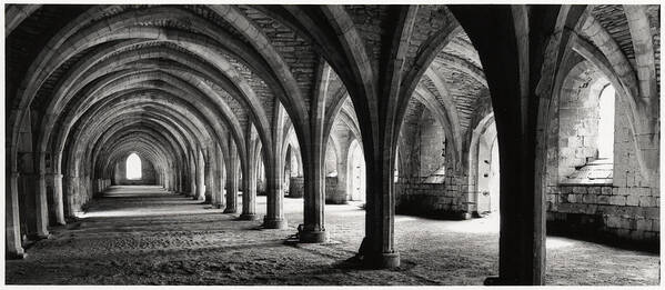 Fountains Abbey Art Print featuring the photograph Stone Arches by Michael Hudson