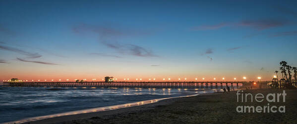 Beach Art Print featuring the photograph Oceanside Pier at Sunset by David Levin