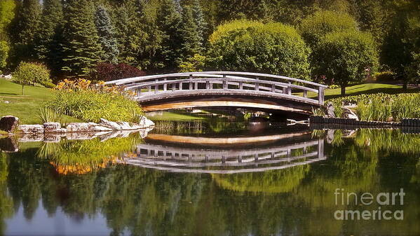 Garden Art Print featuring the photograph Garden Bridge by Linda Bianic