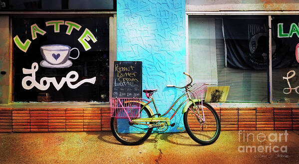 American Art Print featuring the photograph Latte Love Bicycle by Craig J Satterlee