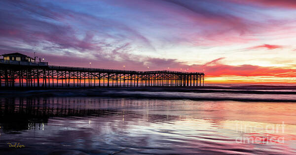 Architecture Art Print featuring the photograph Crystal Pier Sunset by David Levin
