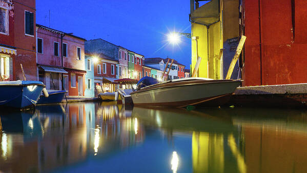 Nothern Italy Art Print featuring the photograph Nighscapes Burano Venice by Eugene Nikiforov