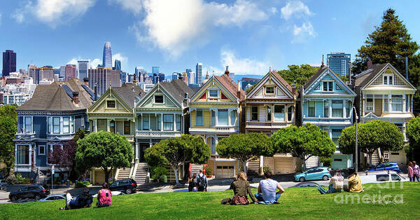 Alamo Square Art Print featuring the photograph Painted Ladies of San Francisco by David Levin