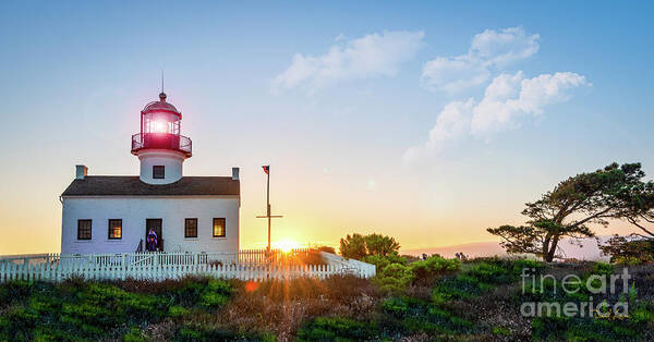 California Art Print featuring the photograph The Old Point Loma Lighthouse at Sunset by David Levin