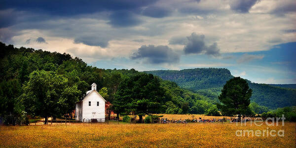 Boxley Valley Art Print featuring the photograph Boxley Valley Church by T Lowry Wilson