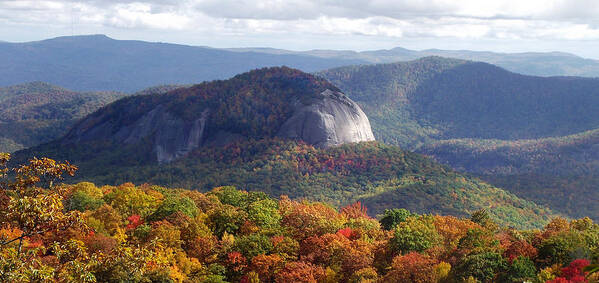 Landscapes. Printscapes Art Print featuring the photograph Looking Glass Rock and Fall Folage by Duane McCullough