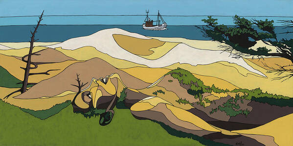 Beach Art Print featuring the painting Beaches by Konni Jensen