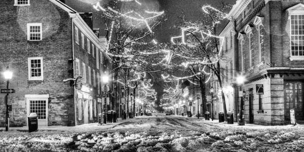 King Street Art Print featuring the photograph King Street in Black and White by JC Findley