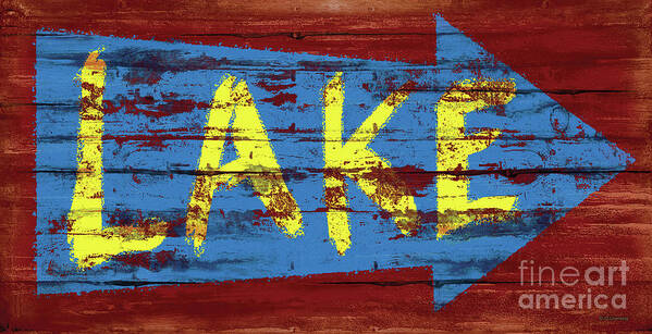 Jq Licensing Art Print featuring the painting Lake Sign by JQ Licensing