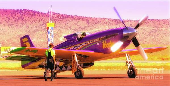 Airplane Art Print featuring the photograph Will Whiteside and P-51 Mustang 'Voodoo' by Gus McCrea