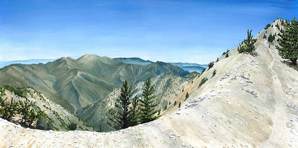 Baden Powell Art Print featuring the painting Mount Baden-Powell by Elizabeth Mordensky