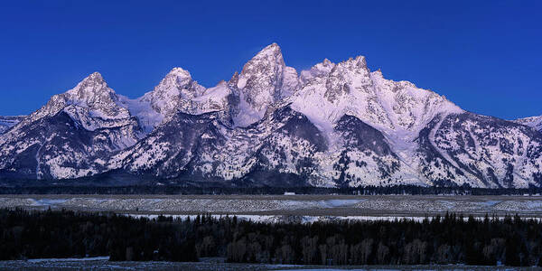 Jackson Art Print featuring the photograph The Grand Tetons in early dawn light by Murray Rudd