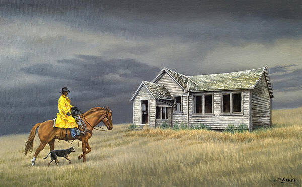 Landscape Art Print featuring the painting Abandoned Homestead-Eastern Idaho by Paul Krapf