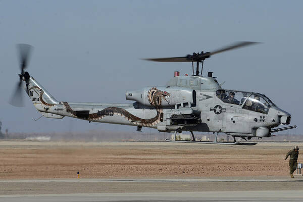 Helicopter Art Print featuring the photograph Bell-Boeing AH-1W Cobra BuNo 165369 NAF el Centro February 19 2015 by Brian Lockett