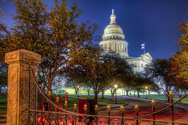 Texas Art Print featuring the photograph Capitol Stars by Tim Stanley